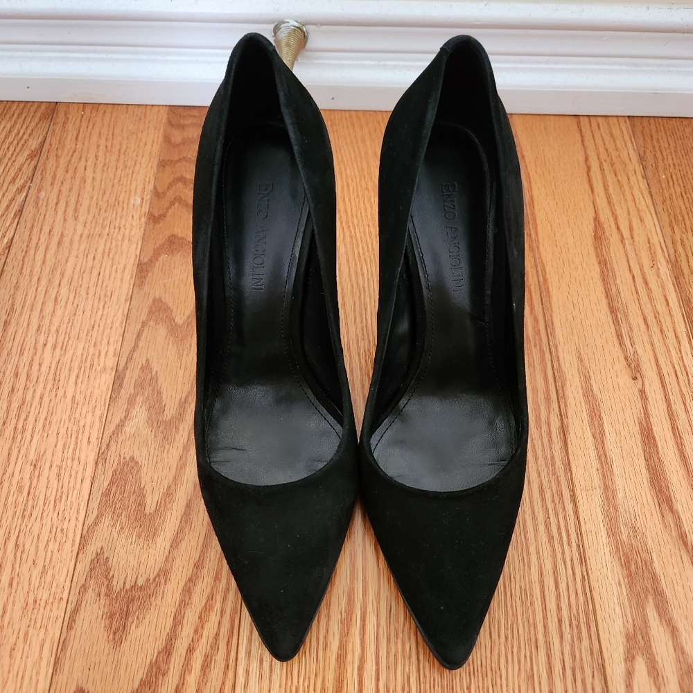 Enzo Angiolini black suede heels, size 8